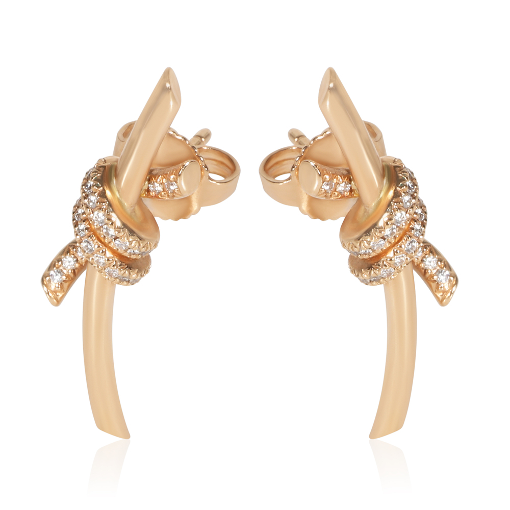 Tiffany & Co. Rose Gold Diamond Knot Earrings